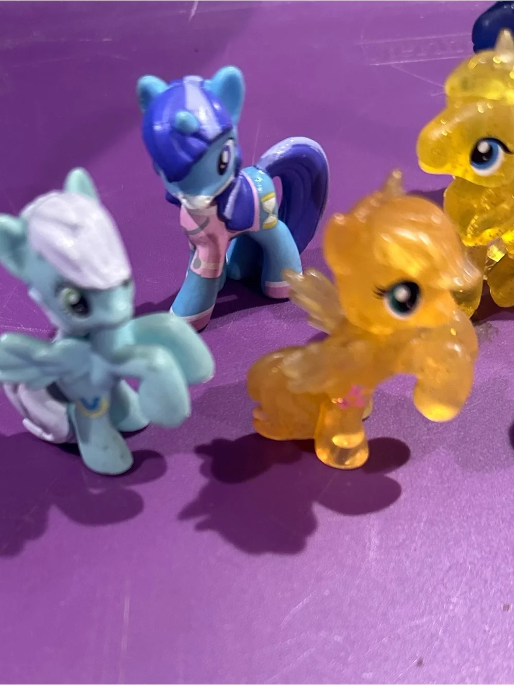 Hasbro Pink and Yellow Glitter Pony Figurine Duo